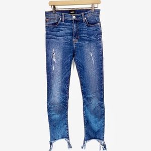 Hudson Barbara high Waist Raw Hem Skinny Jeans